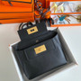 Hermès Mini 24/24 – 21 Bag Black Evercolor/Swift leather Gold Hardware