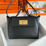 Hermès Mini 24/24 – 21 Bag Black Evercolor/Swift leather Gold Hardware