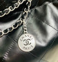   CHANEL 22 SMALL HANDBAG SILVER LOGO BLACK CALF