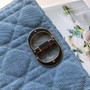 Christian Dior SMALL DIOR CARO BAG Blue Macrocannage Linen
