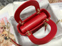 Christian Dior Mini LADY DIOR BAG Red Printed Calfskin with Multicolor Dior In Lights Pearl and Thread Embroidery