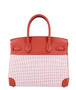 [Online Exclusive]Hermes Birkin 30 Toile Quadrille Terre Battue Swift leather PHW (New Toile 2022)