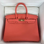  Hermès Flamingo Birkin 35 cm Epsom Leather Gold Hardware 