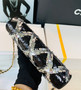 Chanel Limited Edition Embroidered Satin WALLET ON CHAIN BLACK