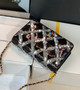 Chanel Limited Edition Embroidered Satin WALLET ON CHAIN BLACK