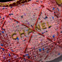 CHANEL 22 HANDBAG Wool Tweed Large  Pink