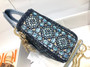  Christian Dior Limited Edition Small Blue Lady Dior bag with crystal and embroidered beads