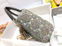 Christian Dior Limited Edition Small Grey Lady Dior bag with crystal and embroidered beads
