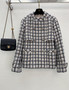 Chanel Black & White Cotton & Wool Tweed Jacket 