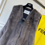 Fendi Cocoon Gilet Grey mink gilet 