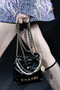 CHANEL 22 MINI HANDBAG GOLD LOGO BLACK SS2023 BLACK WITH PEARL