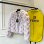 Fendi Bomber jacket Pink fox fur jacket