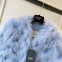 Fendi Bomber jacket Blue fox fur jacket
