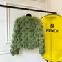 Fendi Bomber jacket Green fox fur jacket