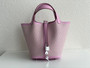 Hermès "Lucky Daisy" Mauve Sylvestre Swift Picotin Lock 18 Palladium Hardware, 2022 