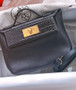Hermes 2424 Mini Touch Black Volupto Leather  with Alligator Gold Hardware