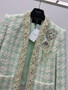 Balmain Tweed spencer jacket with embroidery Green
