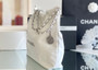 Chanel CHANEL 22 SMALL WHITE HANDBAG WITH SILVER HARDWARE