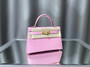 Hermes  Sakura Pink Mini Kelly II 20 Alligator Gold Hardware