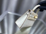 Hermes  White Mini Kelly II 20 Alligator Gold Hardware