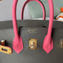 Hermès Special Order Horseshoe Swift Birkin 25cm GHW 8w Rose Azalee/8F Etain