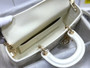 Christian Dior MEDIUM LADY D-JOY BAG Latte Quilted-Effect Lambskin with Ornamental Motif