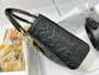 Christian Dior SMALL LADY DIOR MY ABCDIOR BAG Black Quilted-Effect Lambskin with Ornamental Motif 