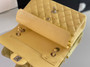 CHANEL Yellow Caviar Leather Classic Double Flap 2.55 Shoulder Bag Silver HW 2023