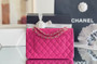 CHANEL Fuchsia Caviar Leather Classic Double Flap 2.55 Shoulder Bag Gold HW 2023