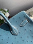 Hermes Blue Jean Birkin Bag 30cm KK Ostrich Leather Gold Hardware