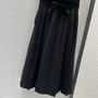 Christian Dior MID-LENGTH DRESS Black Wool and Silk Shantung