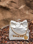  CHANEL 22 MINI HANDBAG GOLD LOGO SS2023 WHITE
