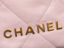  CHANEL 22 MINI HANDBAG GOLD LOGO SS2023 PINK