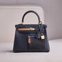Hermes Colormatic Kelly 28 Bleu Nuit Swift Calfskin Palladium Hardware 