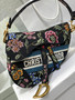 Christian Dior SADDLE BAG Black Multicolor Dior Petites Fleurs Embroidery