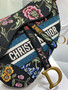Christian Dior SADDLE BAG Black Multicolor Dior Petites Fleurs Embroidery