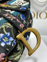 Christian Dior SADDLE BAG Black Multicolor Dior Petites Fleurs Embroidery