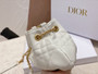 Christian Dior SMALL DIOR AMMI BAG White Supple Macrocannage Lambskin