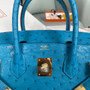 Hermes Blue Izmir Birkin Bag 30cm KK Ostrich Leather Gold Hardware