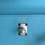 Hermès Blue  Azteque Kelly 25  Epsom Palladium Hardware