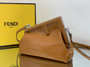 Fendi First Midi Brown patent leather bag 