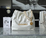 CHANEL 22 HANDBAG White with Gold Hardware Medium SS 2023