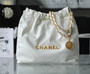 CHANEL 22 HANDBAG White with Gold Hardware Medium SS 2023