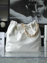 CHANEL 22 HANDBAG White with Gold Hardware Medium SS 2023