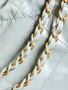CHANEL 22 SMALL HANDBAG LIGHT BLUE GOLD LOGO