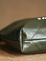 CHANEL 22 SMALL HANDBAG OLIVE SILVER LOGO 