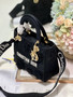 Christian Dior MEDIUM LADY D-LITE BAG D-Lace Embroidery with 3D Macramé Effect Black