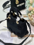 Christian Dior MEDIUM LADY D-LITE BAG D-Lace Embroidery with 3D Macramé Effect Black