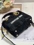 Christian Dior MEDIUM LADY D-LITE BAG D-Lace Embroidery with 3D Macramé Effect Black