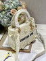 Christian Dior MEDIUM LADY D-LITE BAG D-Lace Embroidery with 3D Macramé Effect White